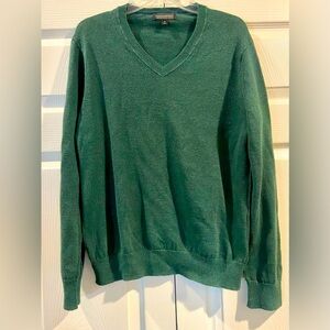 Banana Republic Men’s Performance Linen Green V-neck Sweater Size Medium